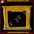 Indoor Yellow Stone Fireplace Mantel Electric Fireplace